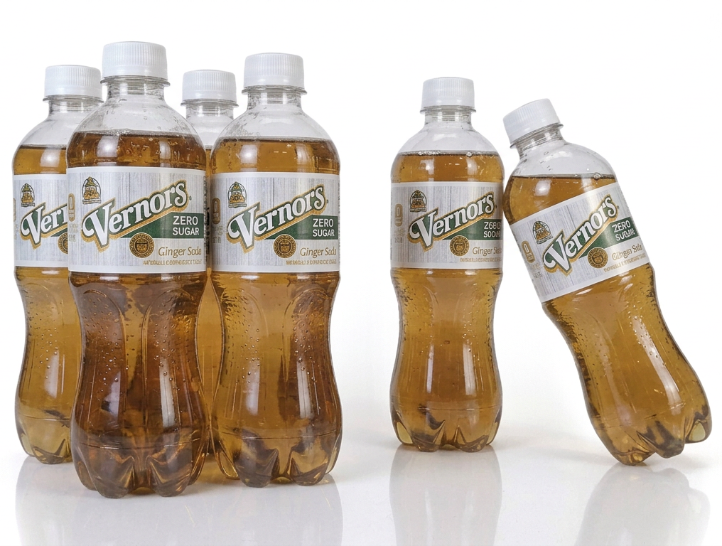 Zero Sugar Vernors Ginger Soda (ale) 6 x 1/2-liter plastic bottles