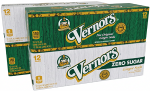 4 12-pack of 12-ounce Cans - 2 Zero Sugar Vernors and 2 Regular Vernors Ginger Soda (Ale)