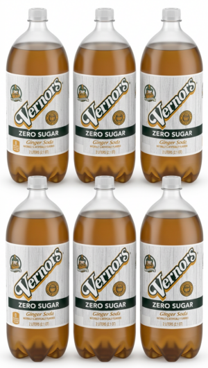 Zero Sugar Vernors Ginger Soda (ale) 2-liter plastic bottles (case of 6)