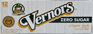 Zero Sugar Vernors Ginger Soda (Ale) 12-pack of 12-ounce cans
