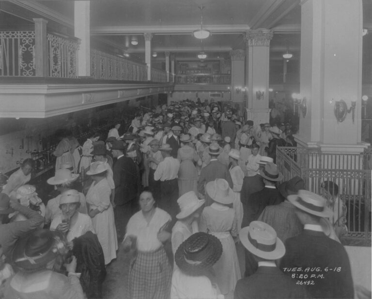 A crowd at the Vernors soda bar