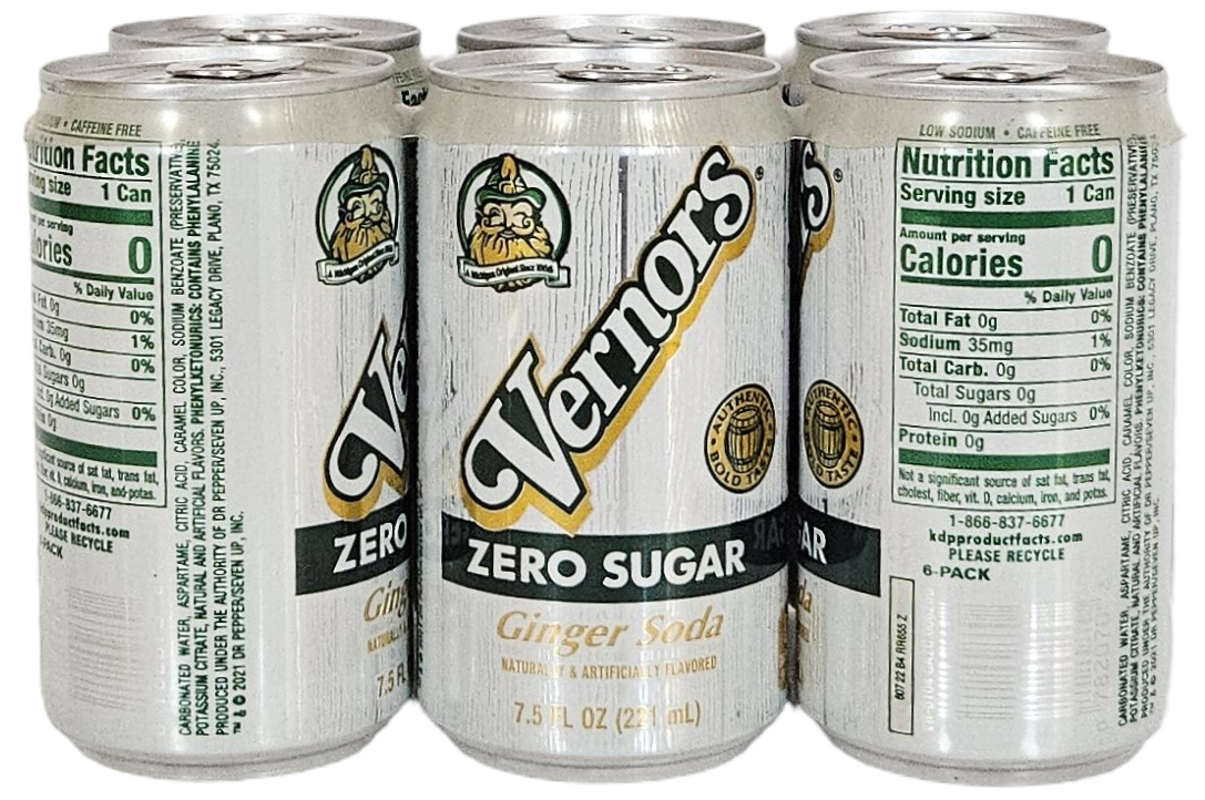 Zero Sugar Vernors 6-pack of 7.5 fluid ounce cans - Image 2