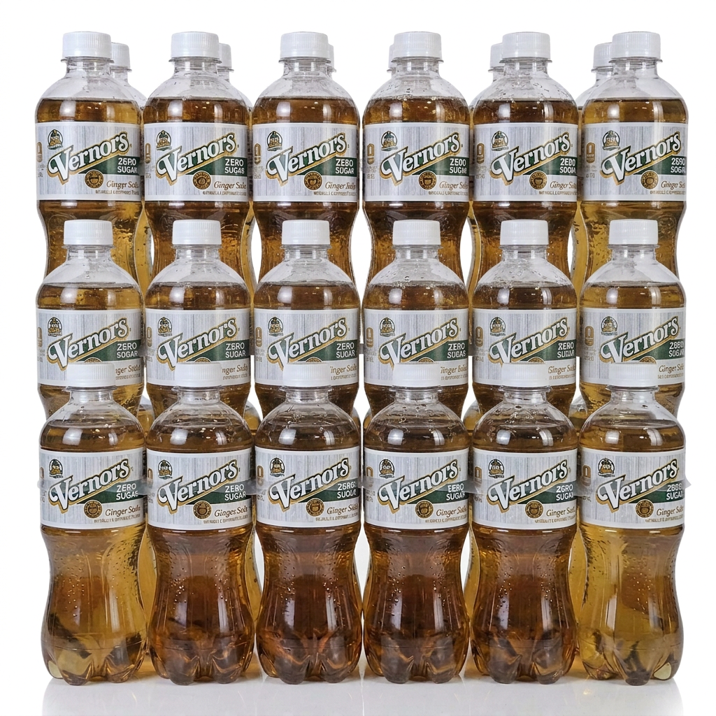 Zero Sugar Vernors Ginger Soda (ale) 6 x 6-packs 1/2-liter plastic bottles (36 total bottles)